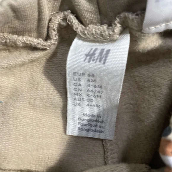H&M Tan Dog Print Sweatpants with Elastic Cuffs - Picture 2 of 2